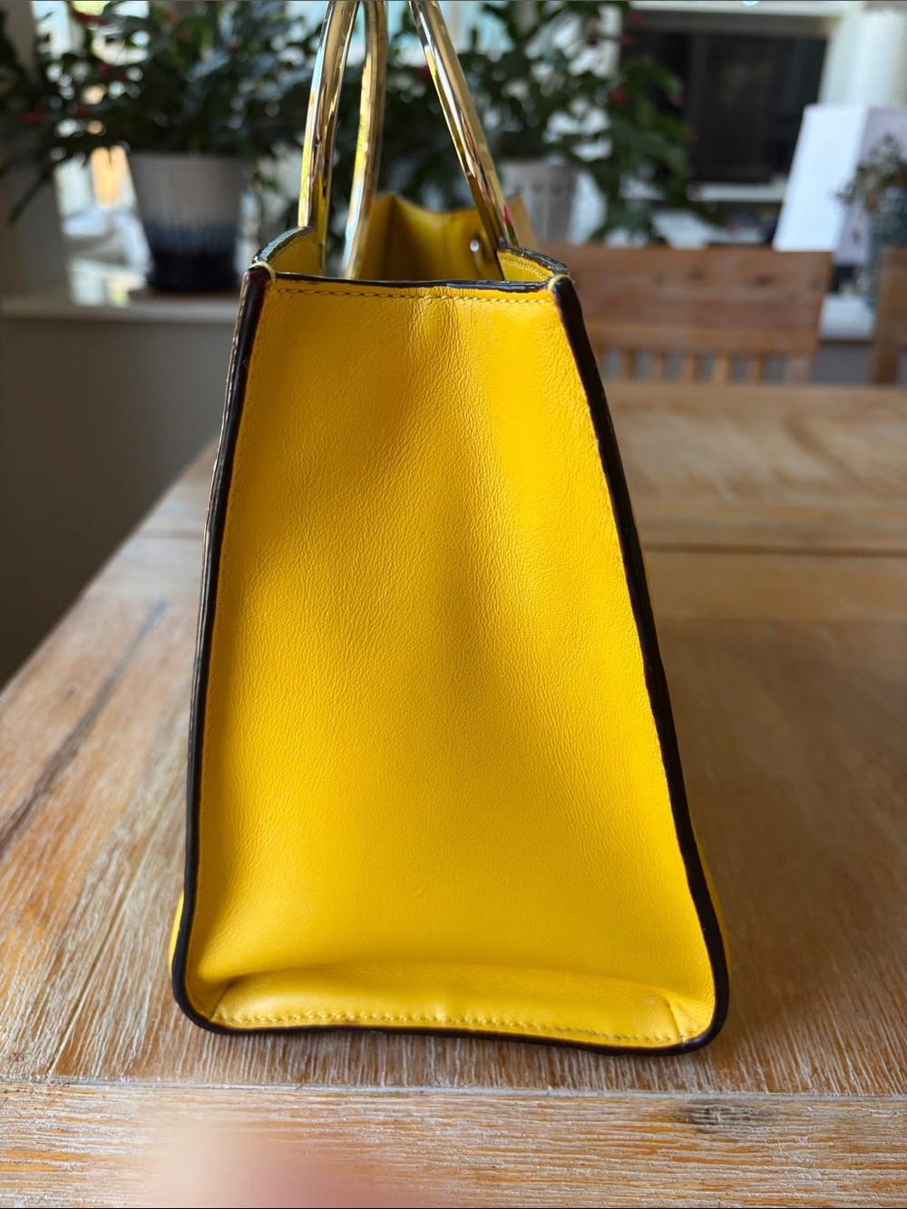 kate spade White Rock Road yellow bag with gold ring handles - Picture 4 of 6